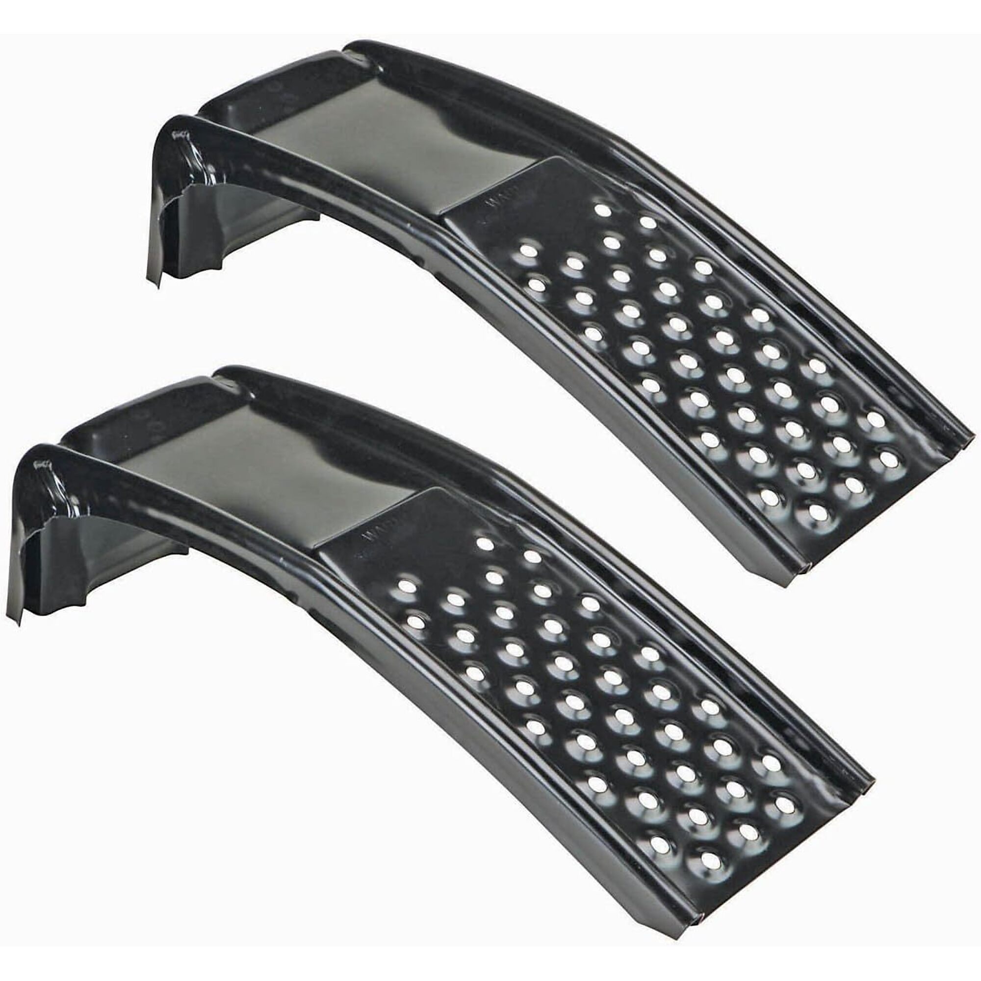 Rockland Solid Steel Auto Ramp Set - 35in. Length, 13in. Surface Width, 8000-Lb. Capacity, Heavy-Duty, Black Powder Coated